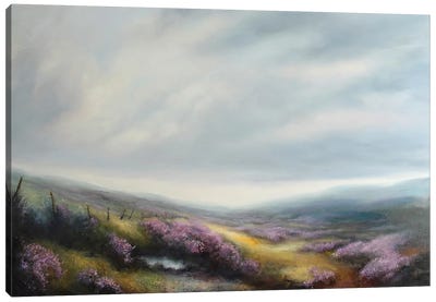 Heather And Sky - North York Moors Canvas Art Print - Subtle Landscapes