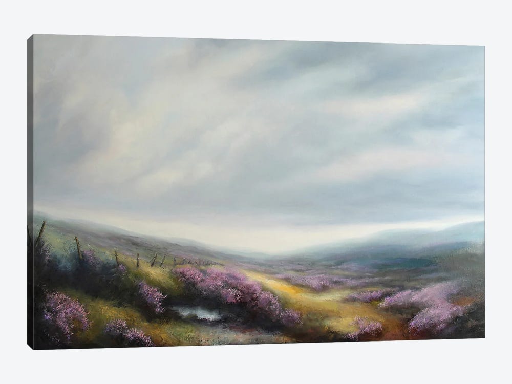 Heather And Sky - North York Moors by Hannah Kerwin 1-piece Canvas Print