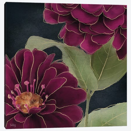Burgundy Floral II Canvas Print #HKZ16} by Heidi Kuntz Canvas Art Print