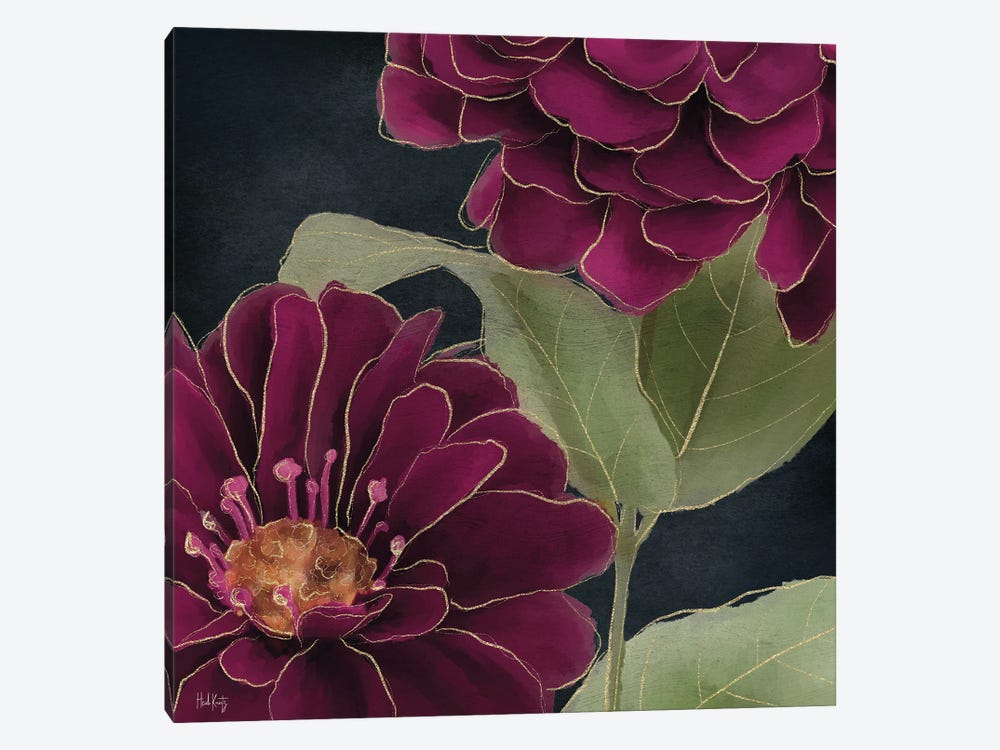 Burgundy Floral II by Heidi Kuntz 1-piece Canvas Print