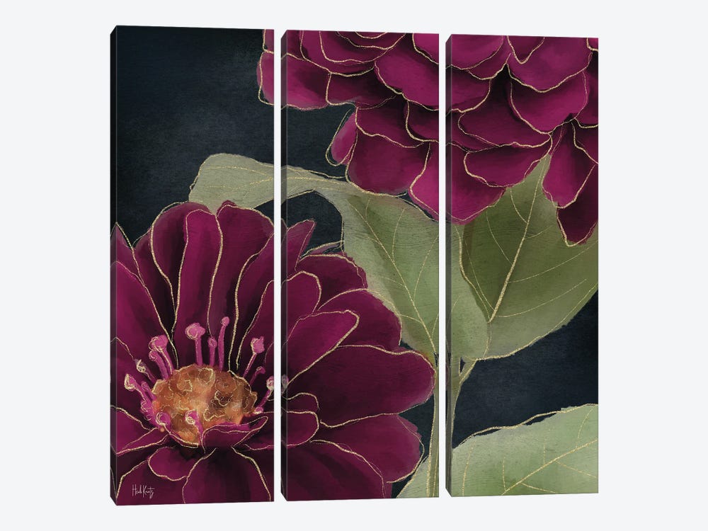 Burgundy Floral II by Heidi Kuntz 3-piece Art Print