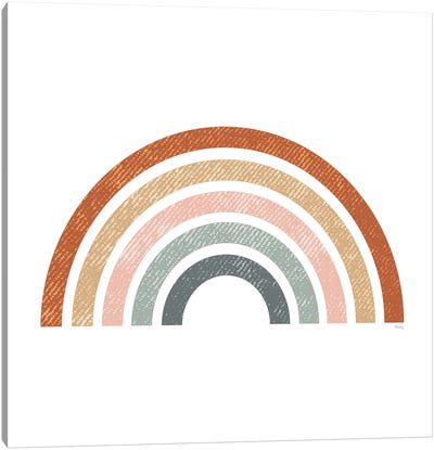 Rustic Rainbow Canvas Art Print - Minimalist Nursery