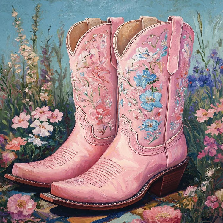 Wildflower Pink Boots by Heidi Kuntz wall art
