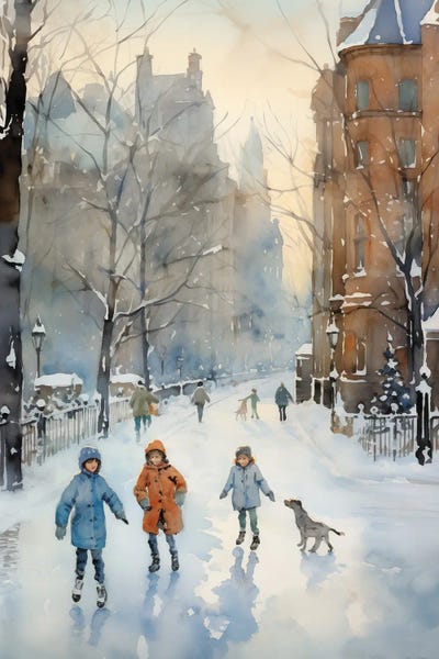 Chilly Skate by Heidi Kuntz framed canvas print