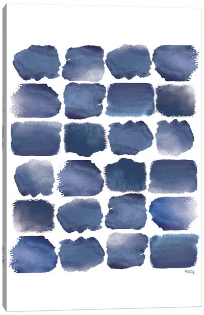 Watercolor Strokes Blue I Canvas Art Print