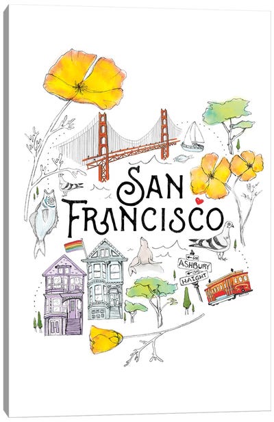 Friends & Neighbors, San Francisco Canvas Art Print