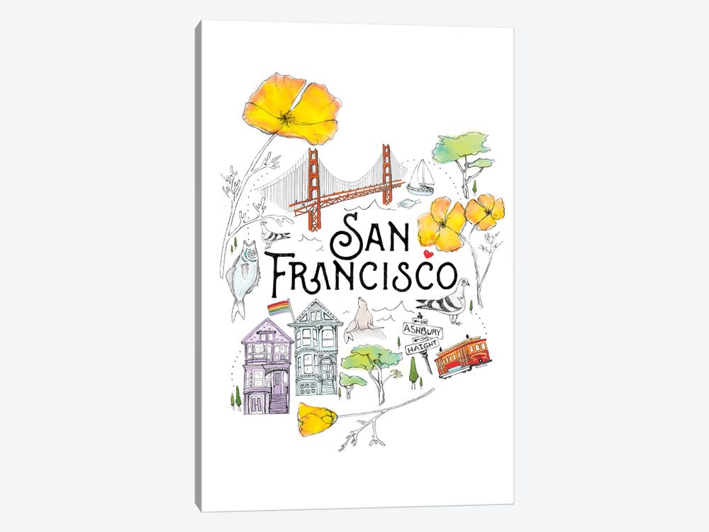 Friends & Neighbors, San Francisco by Heather Landis 1-piece Canvas Print
