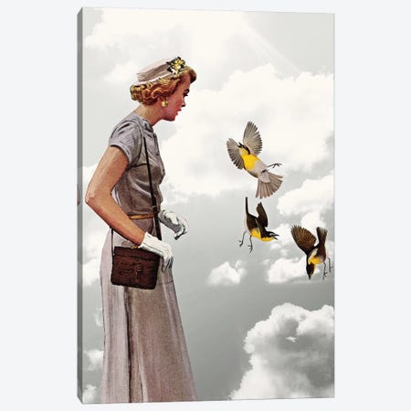 Lady In Gray Canvas Print #HLA19} by Heather Landis Canvas Wall Art