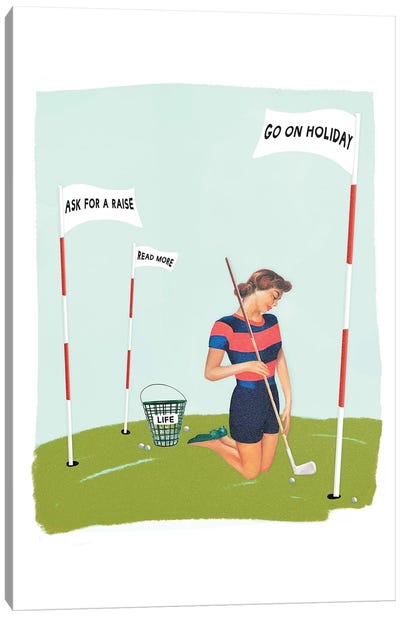 Life Golf Goals Canvas Art Print - Heather Landis