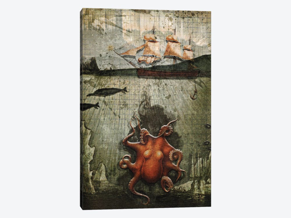 Paper Octopus by Heather Landis 1-piece Canvas Artwork