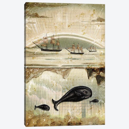 Paper Whale Canvas Print #HLA29} by Heather Landis Canvas Print