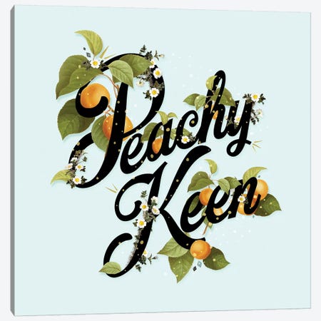 Peachy Keen Mint Canvas Print #HLA30} by Heather Landis Canvas Wall Art