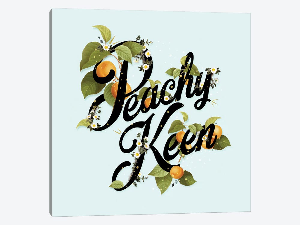 Peachy Keen Mint by Heather Landis 1-piece Art Print