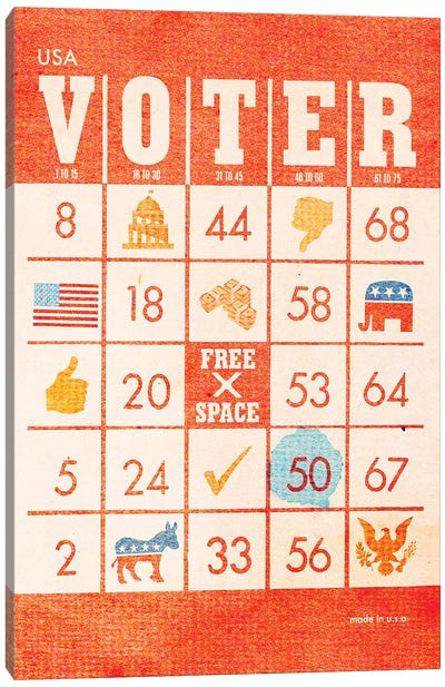 Voter Bingo Canvas Art Print - Heather Landis