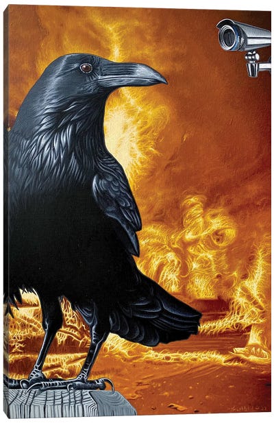 And They Watch It Burn Canvas Art Print - Stephen Hall
