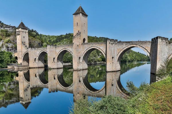 Hollice Looney: France, Cahors. Pont Valentre over the Lot river by Hollice Looney