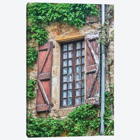 Weathered Shutters & Windows, Cordes-sur-Ciel, France Canvas Print #HLO50} by Hollice Looney Canvas Artwork