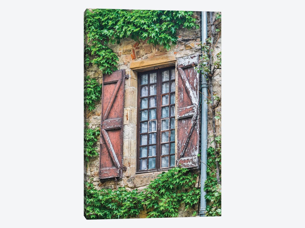 Weathered Shutters & Windows, Cordes-sur-Ciel, France by Hollice Looney 1-piece Canvas Artwork