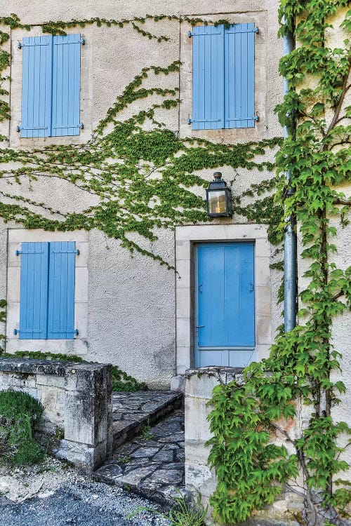 Home With Blue Shutters, Lot River Valley, France