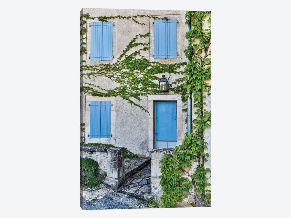 Home With Blue Shutters, Lot River Valley, France by Hollice Looney 1-piece Art Print