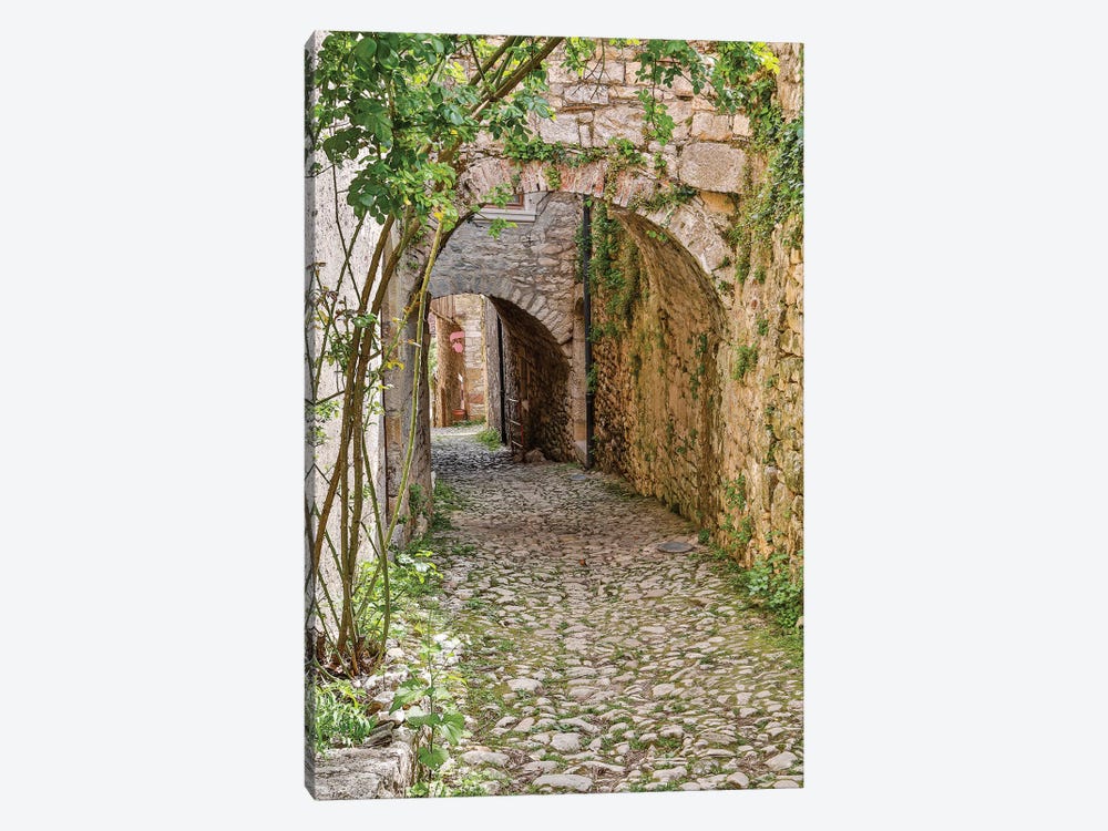 France, Saint-Cirq Lapopie. Tunneled walkway by Hollice Looney 1-piece Canvas Print