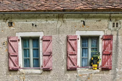 Windows And Shutters, Saint-Cirq Lapopie, France by Hollice Looney canvas print