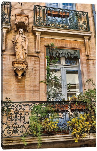 Balcony And Door, Toulouse, France Canvas Art Print