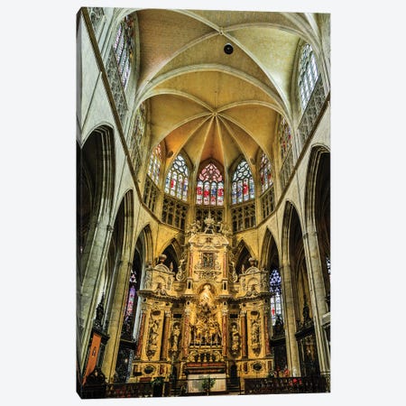 France, Toulouse. Cathedral of St. Etienne interior. Canvas Print #HLO60} by Hollice Looney Canvas Print