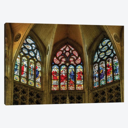 France, Toulouse. Cathedral of St. Etienne stained glass windows. Canvas Print #HLO61} by Hollice Looney Canvas Print