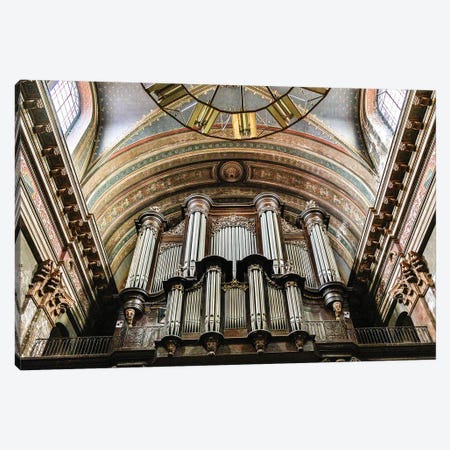 Organ Pipes, Church Of The Jacobins, Toulouse, France Canvas Print #HLO64} by Hollice Looney Canvas Wall Art