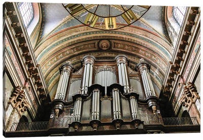 Organ Pipes, Church Of The Jacobins, Toulouse, France Canvas Art Print