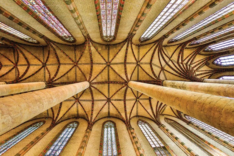 Vaulted Ceiling, Church Of The Jacobins, Toulouse, France