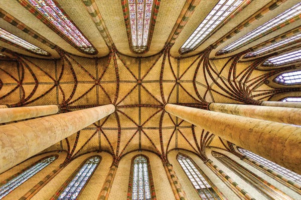 Interiors: Vaulted Ceiling, Church Of The Jacobins, Toulouse, France by Hollice Looney