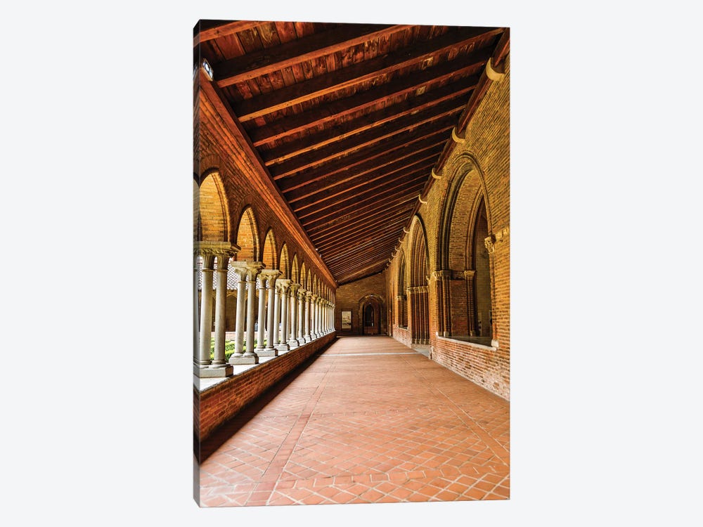 France, Toulouse. Columns of the inner courtyard at the Church of the Jacobins by Hollice Looney 1-piece Canvas Wall Art