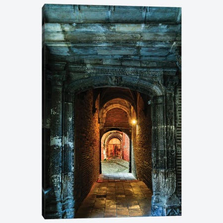 France, Toulouse. Tunnel leading to a courtyard Canvas Print #HLO69} by Hollice Looney Canvas Print