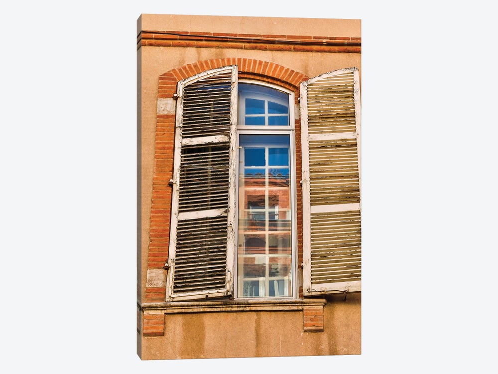 France, Toulouse. Window and shutters in the streets of Toulouse by Hollice Looney 1-piece Canvas Art Print