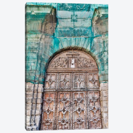 France, Toulouse. Wooden doorway Canvas Print #HLO72} by Hollice Looney Canvas Wall Art