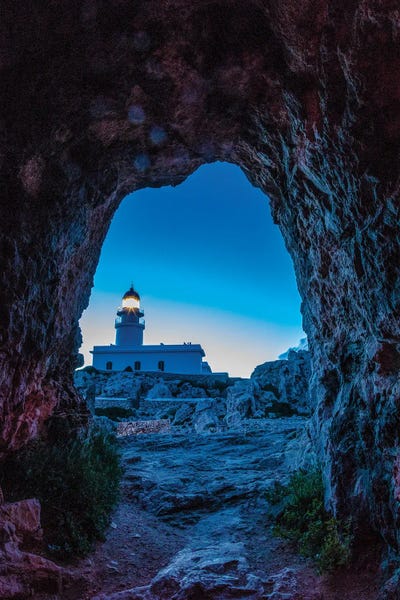 Sky: Cape Cavalleria Lighthouse At Sunrise, Menorca, Spain by Hollice Looney