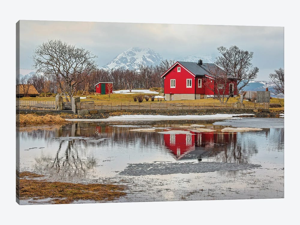 Norway, Lofoten Islands View Across Indrepollen Lake by Hollice Looney 1-piece Canvas Wall Art