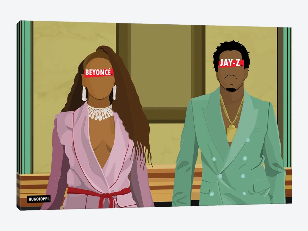 Jay-Z & Beyoncé by Hugoloppi 1-piece Canvas Print