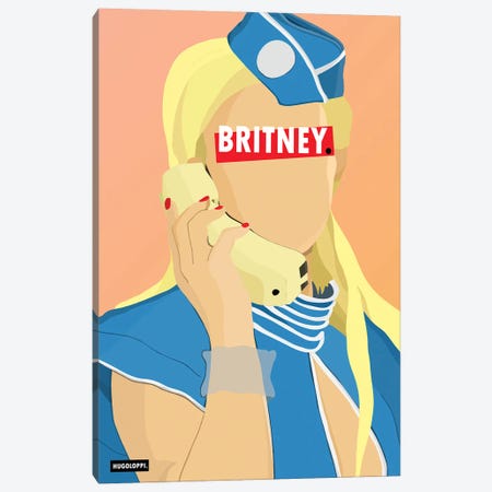 Britney Spears Canvas Print #HLP14} by Hugoloppi Canvas Wall Art