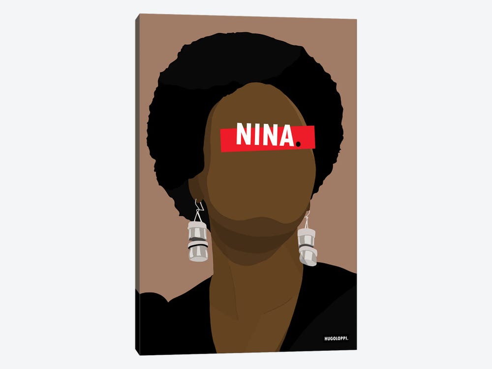 Nina Simone by Hugoloppi 1-piece Canvas Art Print