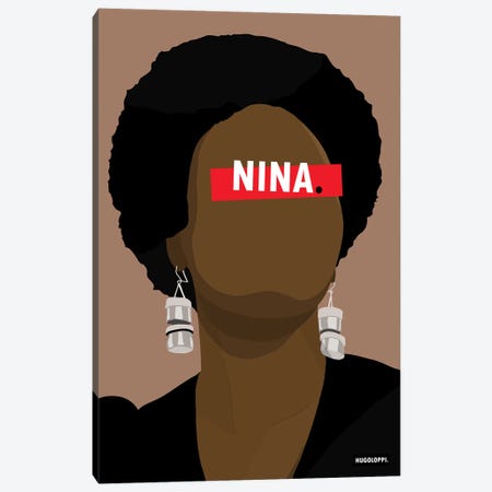 Nina Simone Canvas Print #HLP18} by Hugoloppi Art Print