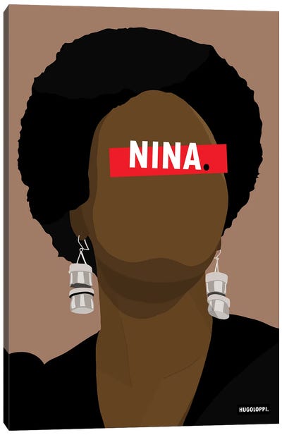 Nina Simone Canvas Art Print - Hugoloppi