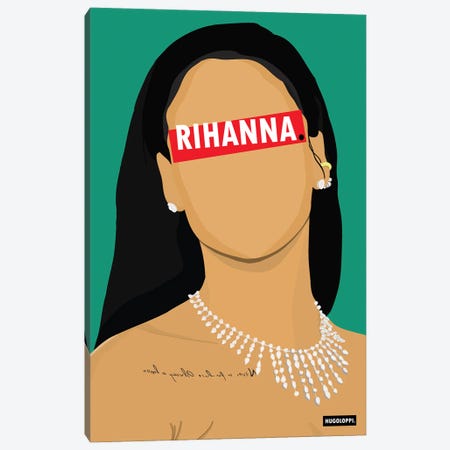 Rihanna Canvas Print #HLP9} by Hugoloppi Canvas Print