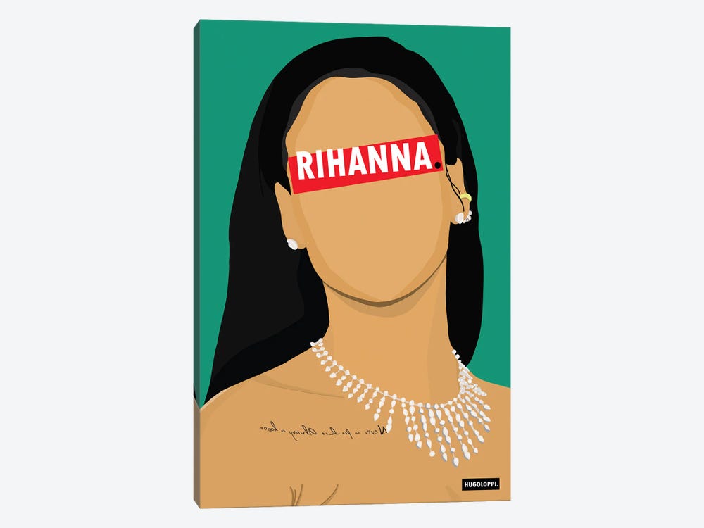 Rihanna by Hugoloppi 1-piece Canvas Art Print