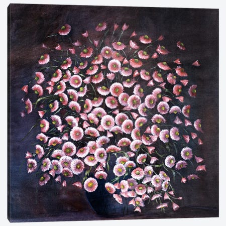Pink Daisies Canvas Print #HLS17} by Helena Lose Art Print