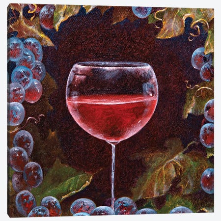 Red Wine Canvas Print #HLS18} by Helena Lose Canvas Art