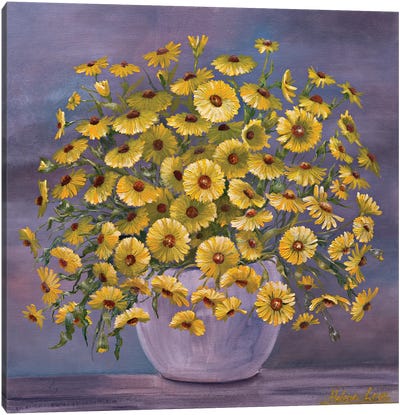 Yellow Daisies Canvas Art Print - Helena Lose