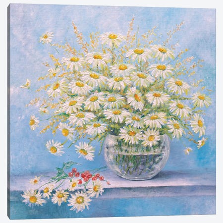 Daisies In A Vase Canvas Print #HLS6} by Helena Lose Canvas Print